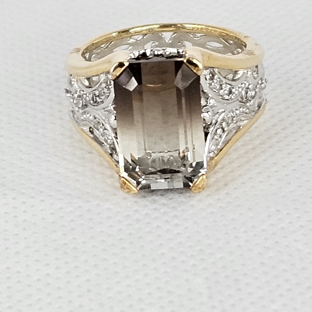 Gorgeous Victoria Weick Ombre Quartz Ring 18k over Sterling Silver Size 8! - Picture 6 of 11